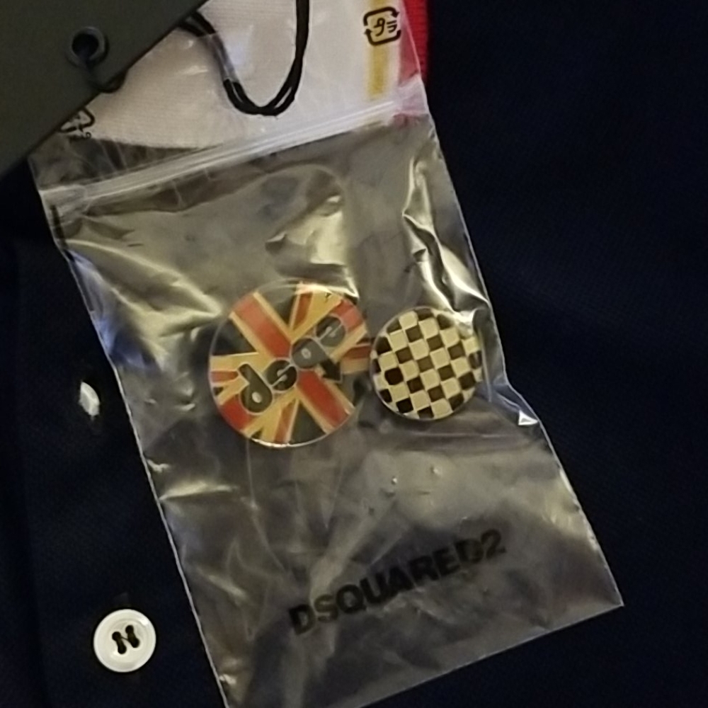 Dsquared2 Cotton White Collar Polo Shirt Blue Size S Small - Picture 8 of 8